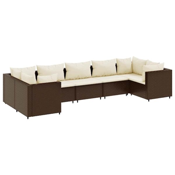 7-Delige Loungeset Met Kussens Poly Rattan - Afbeelding 2