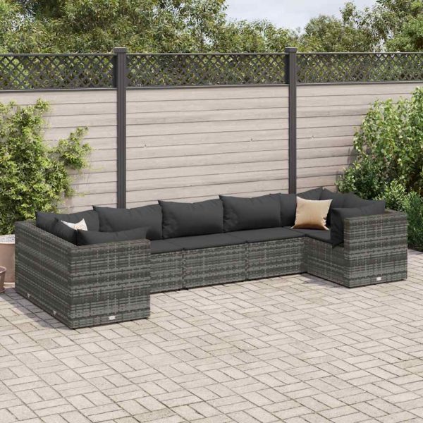 7-Delige Loungeset Met Kussens Poly Rattan - Afbeelding 15