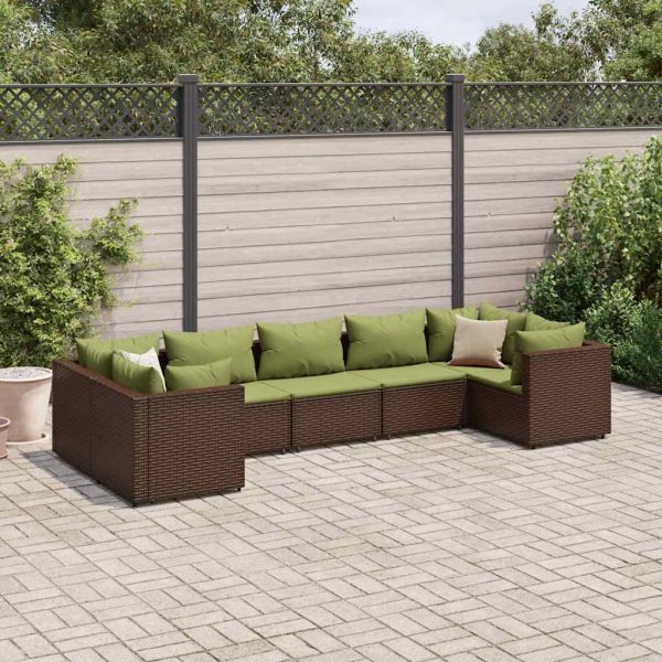 7-Delige Loungeset Met Kussens Poly Rattan - Afbeelding 13