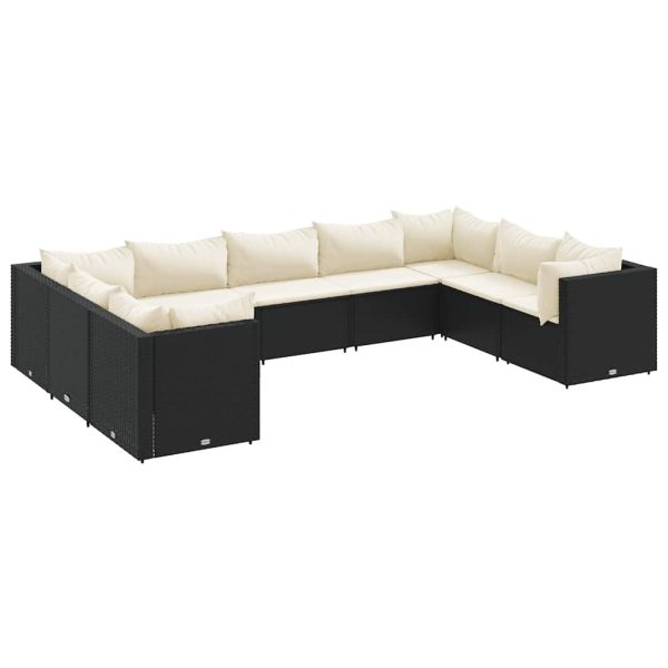 9-Delige Loungeset Met Kussens Poly Rattan - Afbeelding 2