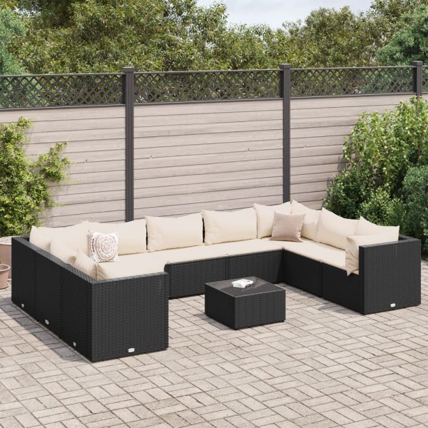 10-Delige Loungeset Met Kussens Poly Rattan - Afbeelding 18