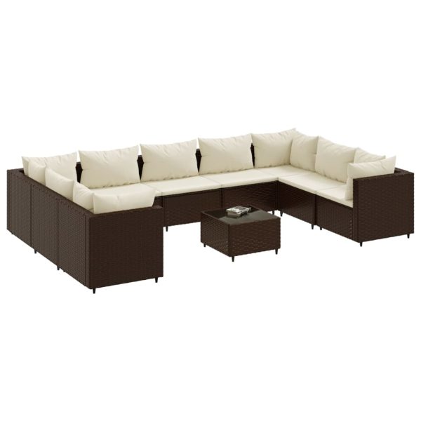 10-Delige Loungeset Met Kussens Poly Rattan - Afbeelding 2