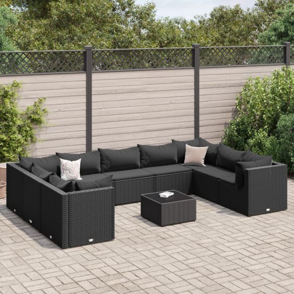 10-Delige Loungeset Met Kussens Poly Rattan - Afbeelding 14