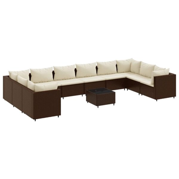 1 Loungeset Met Kussens Poly Rattan - Afbeelding 2