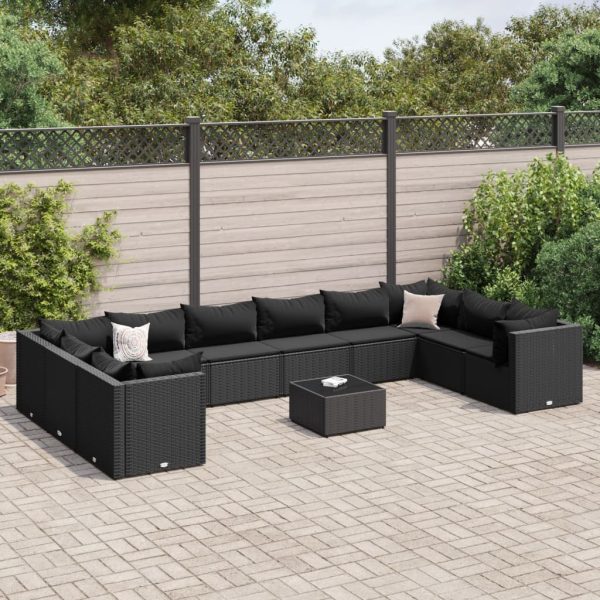 1 Loungeset Met Kussens Poly Rattan - Afbeelding 16