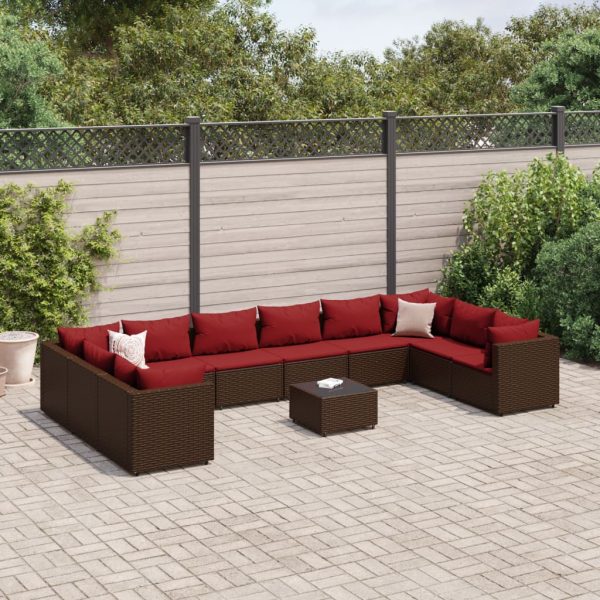 1 Loungeset Met Kussens Poly Rattan - Afbeelding 14