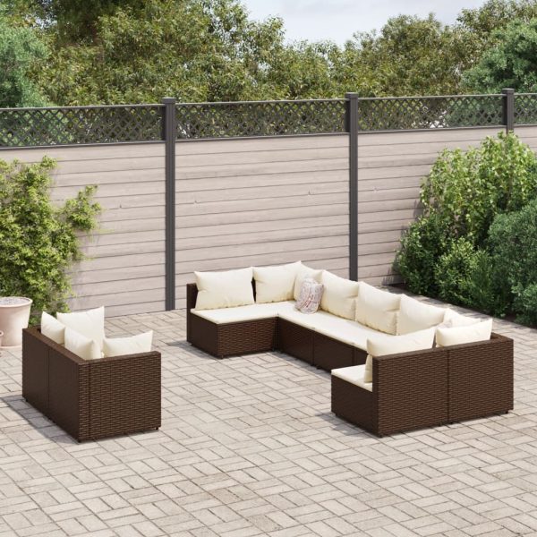 Loungeset Met Kussens Poly Rattan - Afbeelding 17