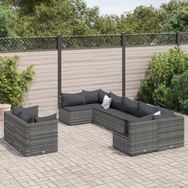 Loungeset Met Kussens Poly Rattan - Afbeelding 18