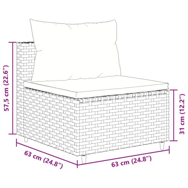 Loungeset Met Kussens Poly Rattan - Afbeelding 9