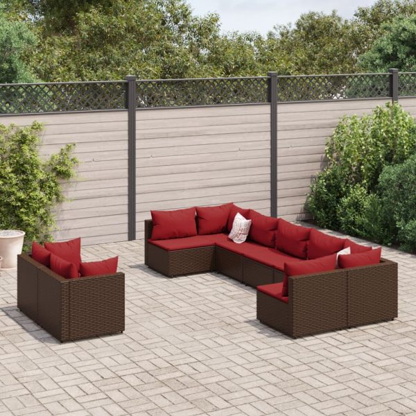 Loungeset Met Kussens Poly Rattan - Afbeelding 20