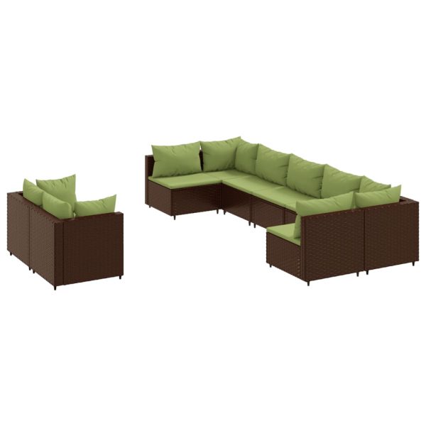 Loungeset Met Kussens Poly Rattan - Afbeelding 2