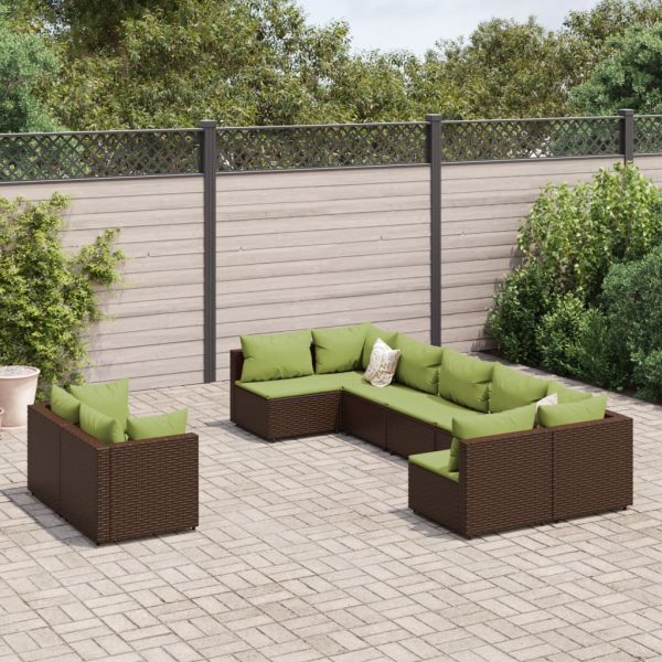 Loungeset Met Kussens Poly Rattan - Afbeelding 17