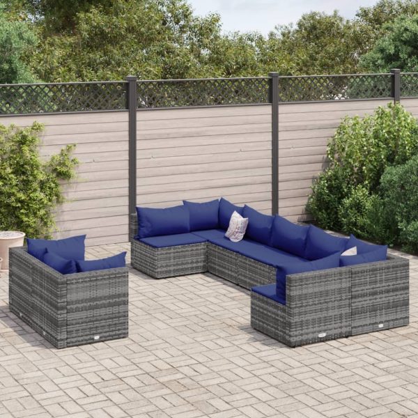 Loungeset Met Kussens Poly Rattan - Afbeelding 19