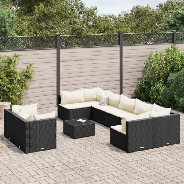 Loungeset Met Kussens Poly Rattan - Afbeelding 11