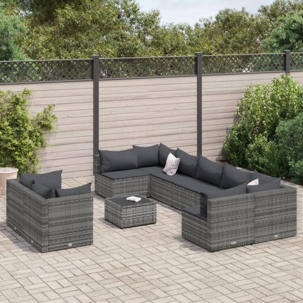 Loungeset Met Kussens Poly Rattan - Afbeelding 12