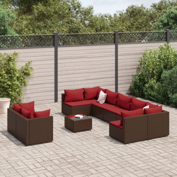 Loungeset Met Kussens Poly Rattan - Afbeelding 13