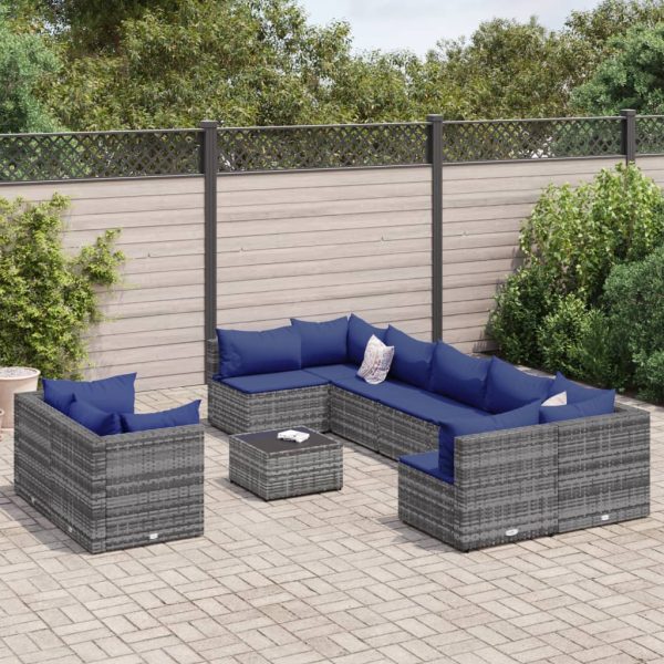 Loungeset Met Kussens Poly Rattan - Afbeelding 16