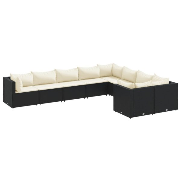 9-Delige Loungeset Met Kussens Poly Rattan - Afbeelding 2