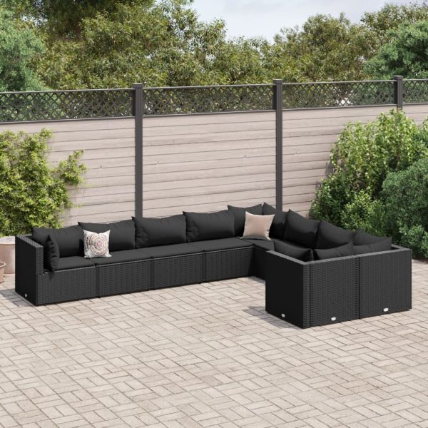 9-Delige Loungeset Met Kussens Poly Rattan - Afbeelding 13