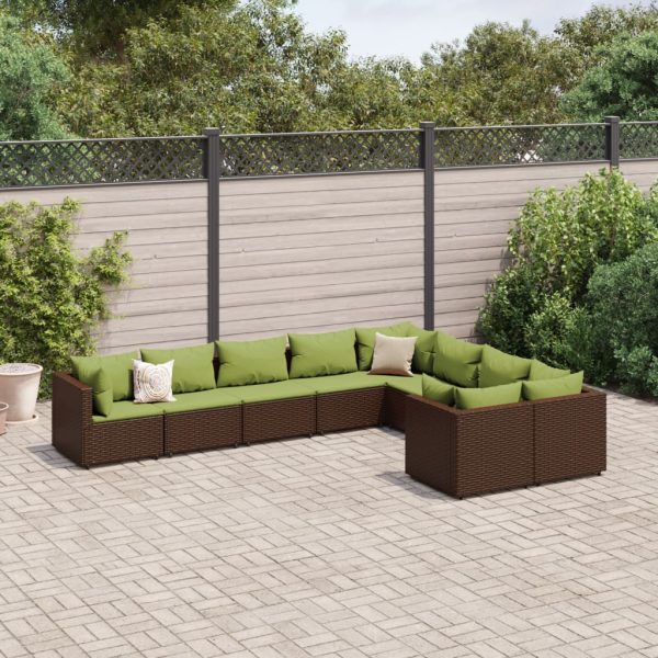 9-Delige Loungeset Met Kussens Poly Rattan - Afbeelding 15