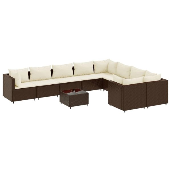 10-Delige Loungeset Met Kussens Poly Rattan - Afbeelding 2