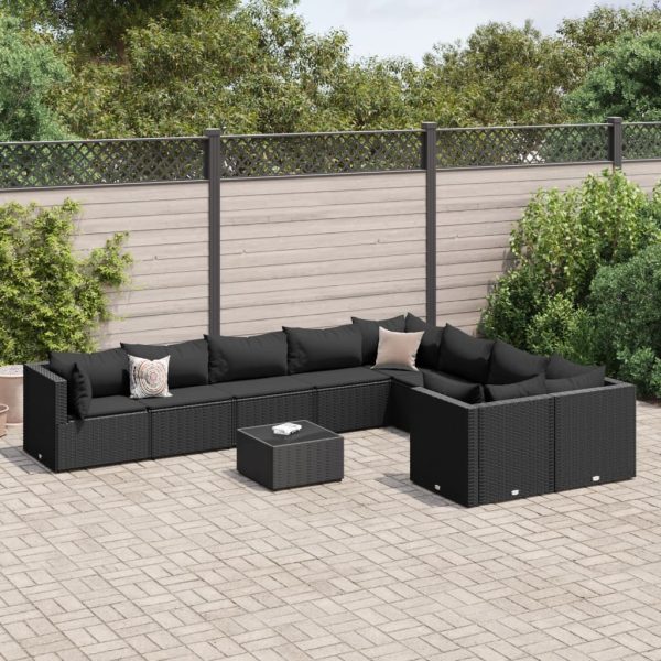 10-Delige Loungeset Met Kussens Poly Rattan - Afbeelding 15