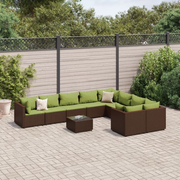 10-Delige Loungeset Met Kussens Poly Rattan - Afbeelding 18