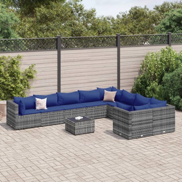 10-Delige Loungeset Met Kussens Poly Rattan - Afbeelding 13