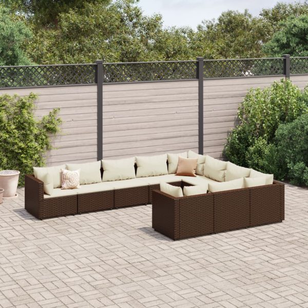 10-Delige Loungeset Met Kussens Poly Rattan - Afbeelding 13