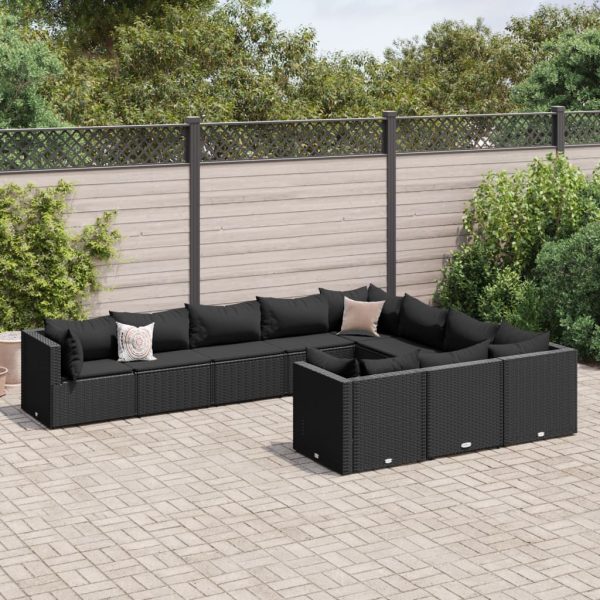 10-Delige Loungeset Met Kussens Poly Rattan - Afbeelding 10