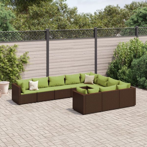 10-Delige Loungeset Met Kussens Poly Rattan - Afbeelding 14