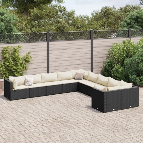 Loungeset Met Kussens Poly Rattan - Afbeelding 17