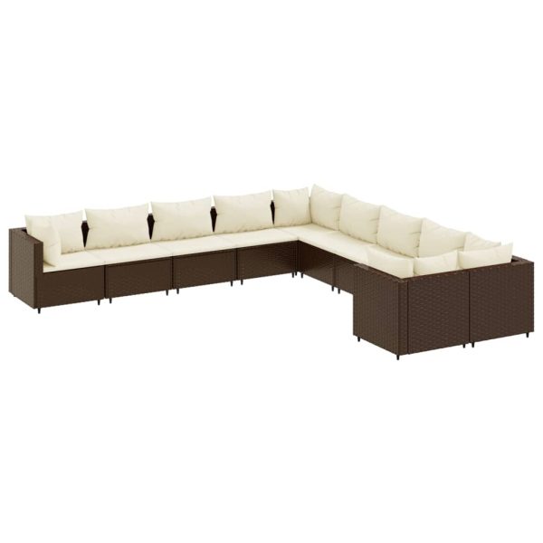 Loungeset Met Kussens Poly Rattan - Afbeelding 2