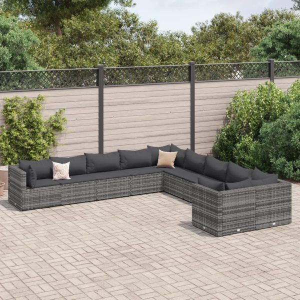 Loungeset Met Kussens Poly Rattan - Afbeelding 16