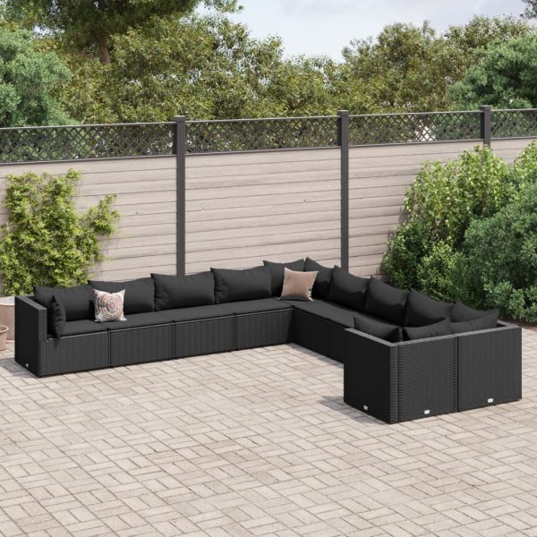 Loungeset Met Kussens Poly Rattan - Afbeelding 19