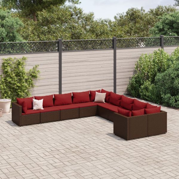 Loungeset Met Kussens Poly Rattan - Afbeelding 17