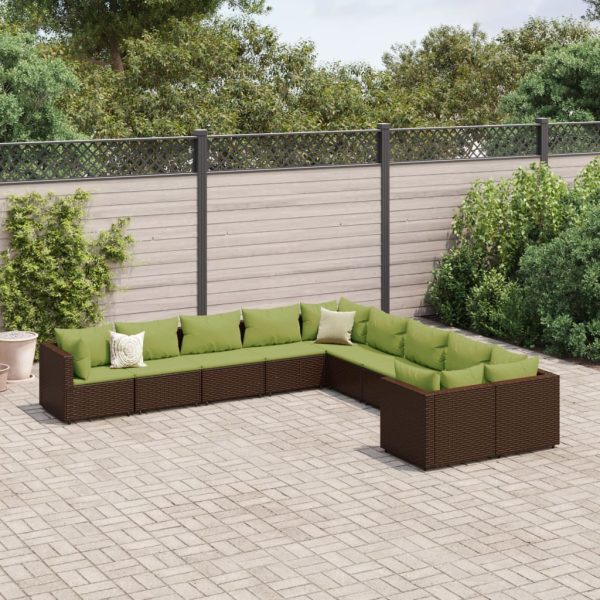 Loungeset Met Kussens Poly Rattan - Afbeelding 15