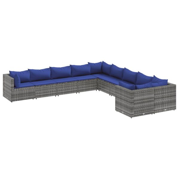 Loungeset Met Kussens Poly Rattan - Afbeelding 2