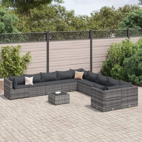 Loungeset Met Kussens Poly Rattan - Afbeelding 11