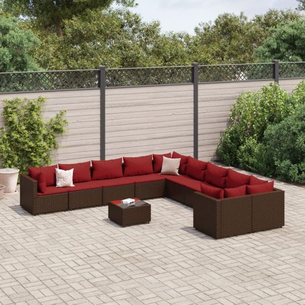 Loungeset Met Kussens Poly Rattan - Afbeelding 12