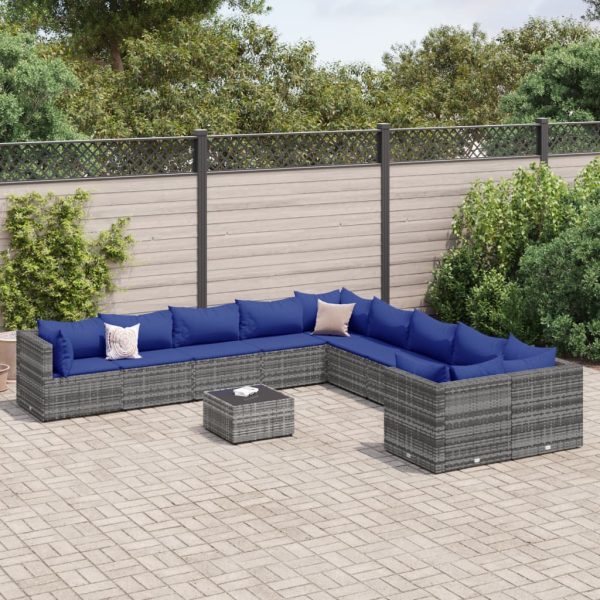 Loungeset Met Kussens Poly Rattan - Afbeelding 10