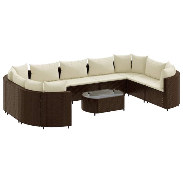 Loungeset Met Kussens Poly Rattan - Afbeelding 2