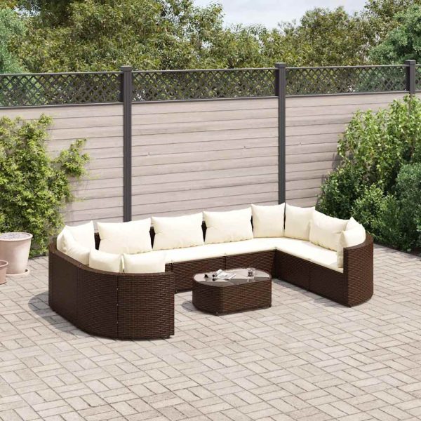 Loungeset Met Kussens Poly Rattan