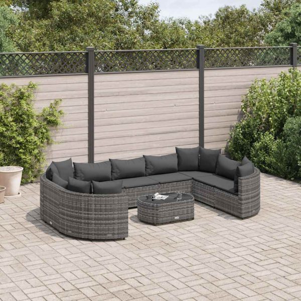 Loungeset Met Kussens Poly Rattan - Afbeelding 14