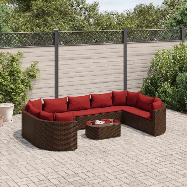 Loungeset Met Kussens Poly Rattan - Afbeelding 17