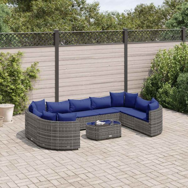 Loungeset Met Kussens Poly Rattan - Afbeelding 18