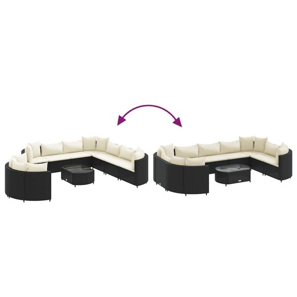 Loungeset Met Kussens Poly Rattan - Afbeelding 6