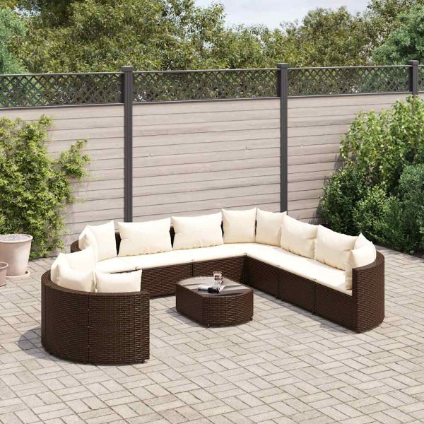 Loungeset Met Kussens Poly Rattan - Afbeelding 14