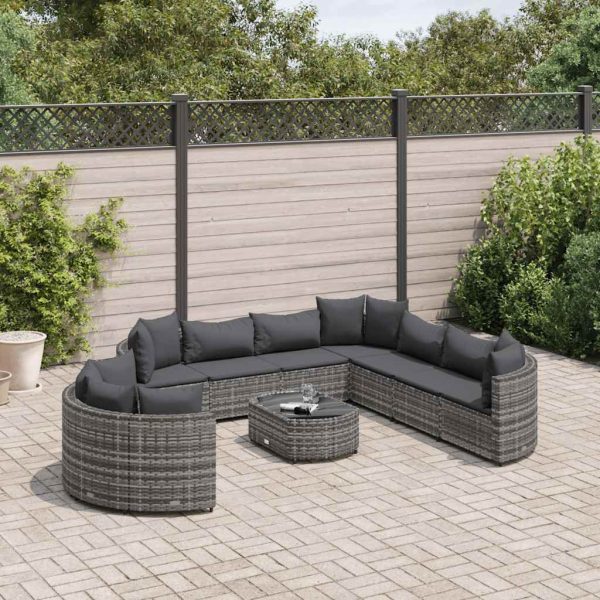 Loungeset Met Kussens Poly Rattan - Afbeelding 15