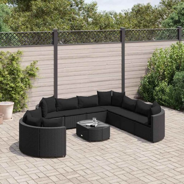 Loungeset Met Kussens Poly Rattan - Afbeelding 18